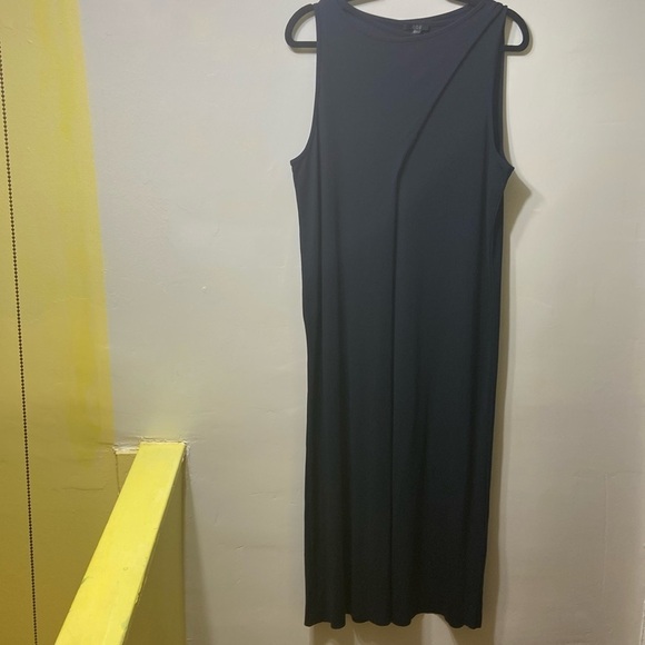 -COS BLACK SPANDEX MAXI ARM HOLD DRESS.LARGE. - Picture 1 of 8